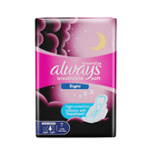 Always Breathable Soft Maxi Thick Night Sanitary Pads With Wings - 7 Pcs